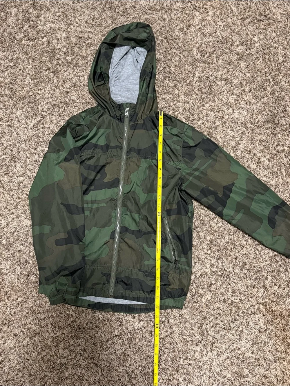 GAP Boys Camouflage Hooded Rain Jacket - Green